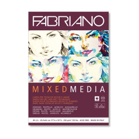 FABRIANO - Bloc Mix Media Blanc - 24x32 cm - 20 Feuilles - 300 g/m²