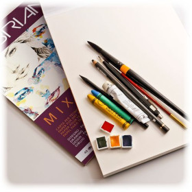 FABRIANO - Bloc Mix Media Blanc - 24x32 cm - 20 Feuilles - 300 g/m²