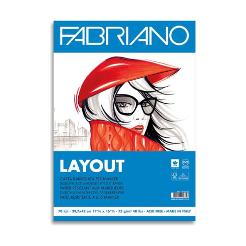FABRIANO - Bloc Layout Marker - 70 Feuilles - 75 g/m²