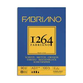 FABRIANO - Bloc Croquis 1264 Spiralé - A4 - 120 Feuilles - 90 g/m²