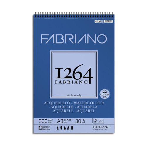 FABRIANO - 1264 Watercolour Spiral Pad - 300 gsm