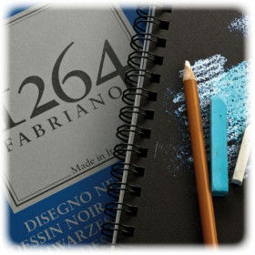 FABRIANO - 1264 Black Drawing Spiral Pad - 200 gsm
