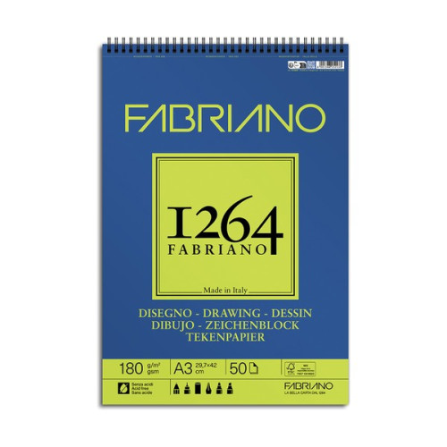 FABRIANO - 1264 Drawing Spiral Pad - A4 - 50 Sheets - 180 gsm
