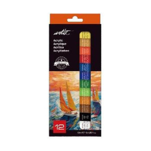 ROYMART - ARTIST Acrylic Paint Pack - 12 Tubes of 12 ml