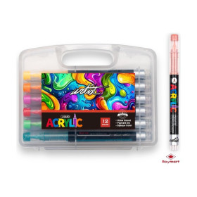 ROYMART - Feutres Acryliques ARTIST Real Brush - Pointe Pinceau Souple - 12 Couleurs