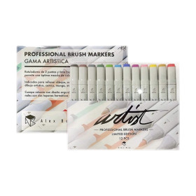 ROYMART - Feutres à Alcool ARTIST Professional Brush - 12 Couleurs
