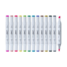 ROYMART - Feutres à Alcool ARTIST Professional Brush - 12 Couleurs