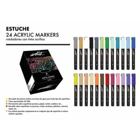 ROYMART - Feutres Acryliques ARTIST - Pointe 4 mm - 24 Couleurs