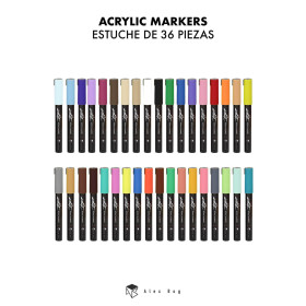 ROYMART - Feutres Acryliques ARTIST - Pointe 4 mm - 36 Couleurs