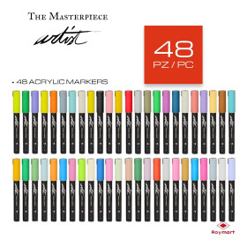 ROYMART - Feutres Acryliques ARTIST - Pointe 4 mm - 48 Couleurs