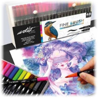 ROYMART - FINE BRUSH CREATIVE Dual Tip Markers - 48 Colours