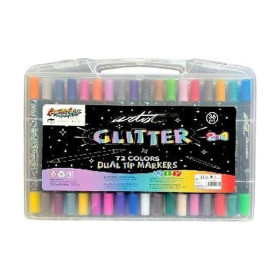 ROYMART - Marqueurs à Paillettes Double Pointe - 2 en 1 - 36 Feutres / 72 Couleurs