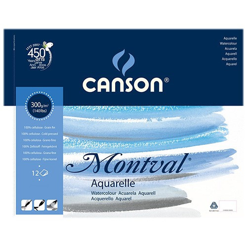 Canson® Montval® Watercolour Paper Pad of 12 Sheets 300 gsm