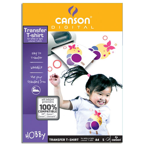 Canson® - Papier Transfert - Pour T-Shirts / Textiles Clairs - 10 Feuilles  - A4