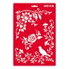 MEYCO - Stencil - 20 x 31 cm - 66046 - Corner, Bird & Rose