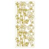 MEYCO - Decorative Stickers - Sheet Size 10 x 23cm - Roses - Gold