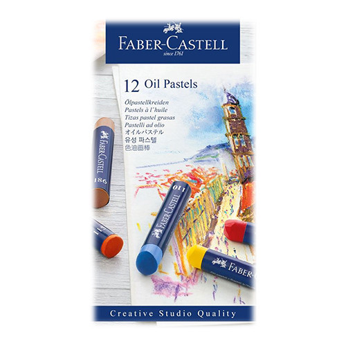 Faber-Castell - Oil Crayons - Cardboard Box of 12