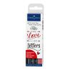 Faber-Castell - Étui de 4 Feutres Pitt Artist Pen - Hand Lettering - Rouge
