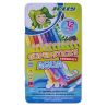 JOLLY - Supersticks Aqua - 12 Crayons de Couleur - Boîte Métal
