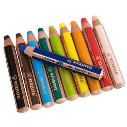 Stock Bureau - STABILO Crayon WOODY 3 en 1 Extra large Or