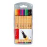 STABILO - Point 88 - Stylo-Feutres Fins - 0.4MM - Lot de 10 - Coloris "Base"