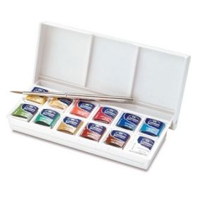 Winsor & Newton - Aquarelle Cotman - 12 Demi-Godets - Coffret de Poche Pour Croquis - Assortiment