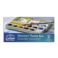 Winsor & Newton - Aquarelle Cotman - 12 Demi-Godets - Coffret de Poche Pour Croquis - Assortiment