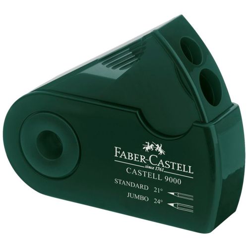 Faber-Castell - Taille-Crayon - Double Trou - CASTELL 9000 - Vert Foncé
