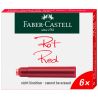 Faber-Castell - Lot de 6 Cartouches d'Encre - Standard - Rouge