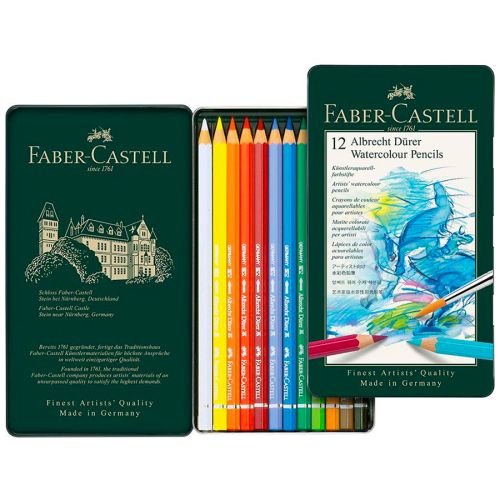 Faber-Castell - Albrecht Dürer - Crayons Aquarellables - Boîte Métal de 12