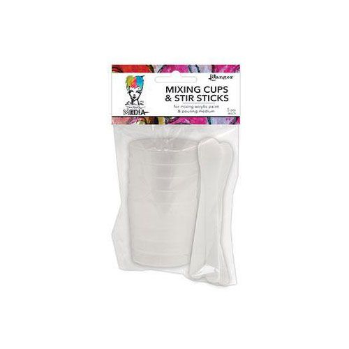 DWM MIXING CUPS & STIR STICKS, 5 EACH