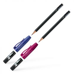 Faber-Castell - Crayon Perfect Pencil II with built-in sharpener, Black / Blue or blackberry 