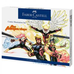 Faber-Castell - Comic - Kit Apprentissage Comic Illustration set, 15 pieces