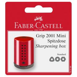Faber-Castell - Mini - Bleu / Rouge - Taille-Crayon - Grip 2001 Grip Mini sharpening box, set of 1, red/blue, sorted