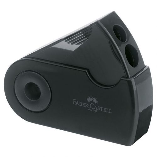 Faber-Castell - 2 Trous - Noir - Taille-Crayon - Sleeve twin sharpening box, black