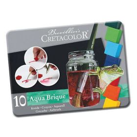 CRETACOLOR - Aqua Brique - Boîte Métal de 10 Couleurs