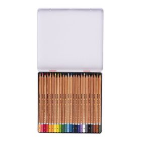 BRUYNZEEL - Expression Aquarelle - Crayons Aquarellables - 24 Couleurs - Boîte Métal