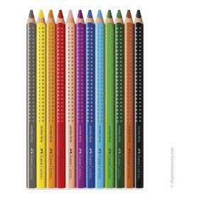 FABER-CASTELL - Jumbo Grip - Crayons Aquarellables - 12 Couleurs - Étui