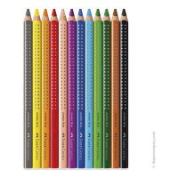 FABER-CASTELL - Jumbo Grip - Watercolor Pencils - 12 Colors - Case