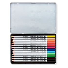 STAEDTLER - Karat Aquarell 125 - Watercolor Pencils - 12 Colors - Metal Tin