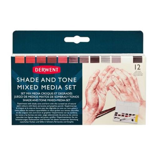 DERWENT - Watercolour - Sketching & Shading - Set of 12 Half Pans