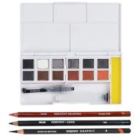 DERWENT - Aquarelle - Croquis & Dégradés - Boîte de 12 Demi-Godets