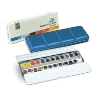 PHOENIX - Fine Watercolour Set - Metal Tin of 24 Half Pans