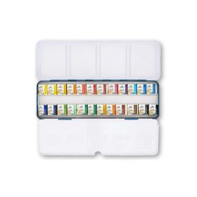 PHOENIX - Fine Watercolour Set - Boîte Métal de 24 Demi-Godets