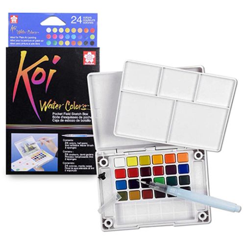 SAKURA - KOI - Aquarelle - Sketch Box - 24 Demi-Godets