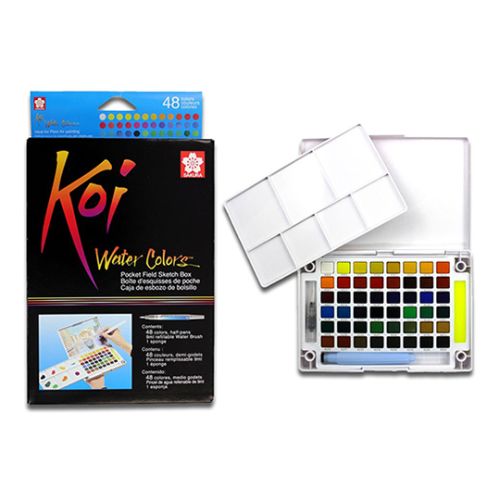 SAKURA - KOI - Aquarelle - Sketch Box - 48 Demi-Godets