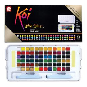SAKURA - KOI - Aquarelle - Studio Set - 72 Demi-Godets + 2 Pinceaux