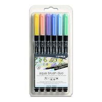 LYRA - Aqua Brush Duo - Feutres-Pinceaux Aquarellables - 6 Couleurs - Pastel
