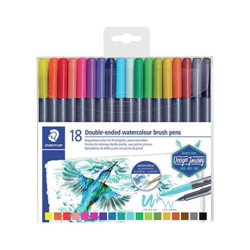 STAEDTLER - Mars Graphic Duo 3001 - Watercolor Double-Tip Pens - 18 Colors