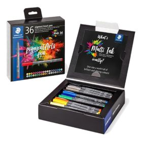 STAEDTLER - Pigment Brush Pen 371 - Feutres Aquarellables Pointe Pinceau - 36 Couleurs